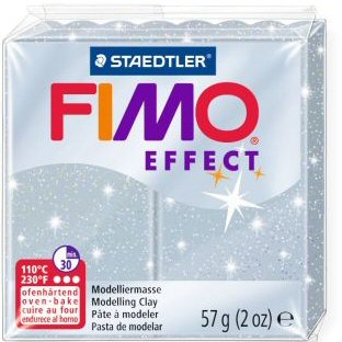 glitter silver fimo effect