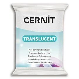 glitter white translucent cernit