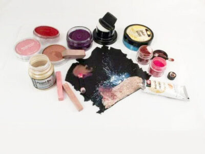 Pastels, powders and gilding for polymer clay