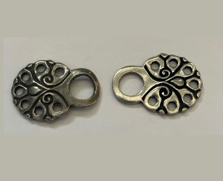 pewter double eye clasps